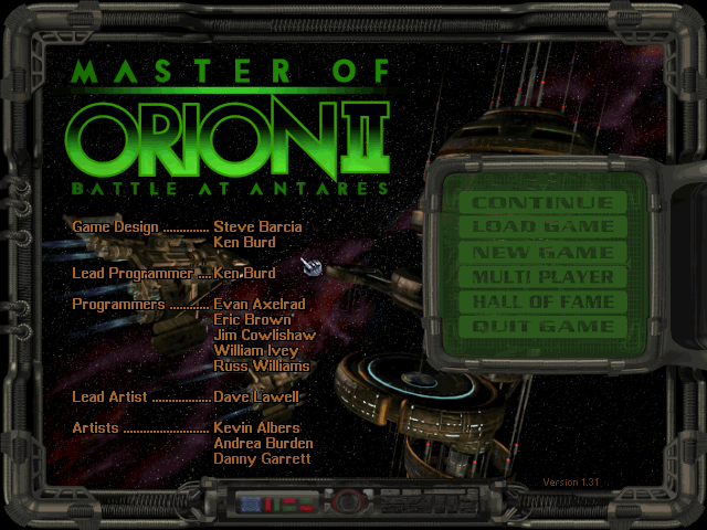 Master of Orion II start screen